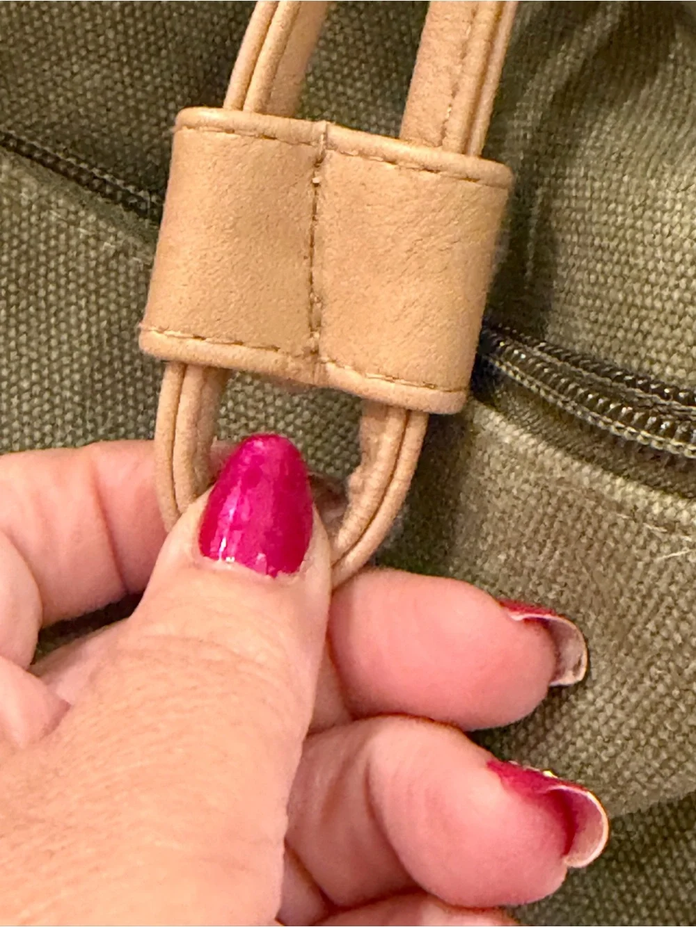 Canvas Flap Backpack in Olive Green